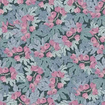 Seamless repeating pattern imitates an intricate tapestry showcasing nature's Stock Illustration