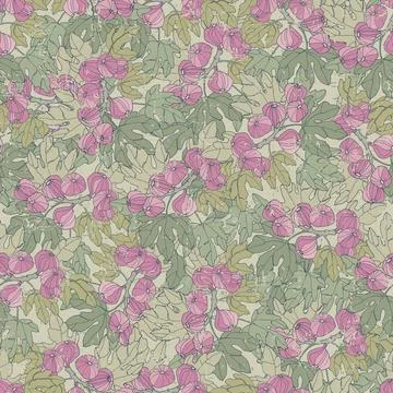 Seamless repeating pattern imitates an intricate tapestry showcasing nature's Stock Illustration