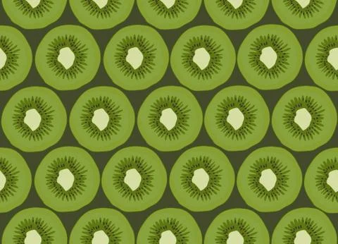 Seamless repeating pattern of kiwi Stock Illustration