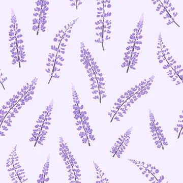 Seamless repeating pattern of lavender Stock Illustration
