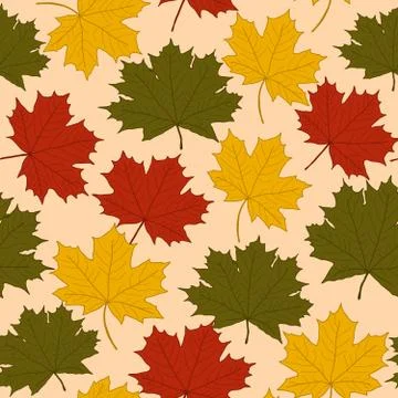 Seamless repeating pattern of leaves Stock Illustration