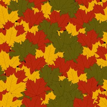 Seamless repeating pattern of leaves Stock Illustration