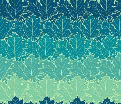 Seamless repeating pattern of leaves 库存插图