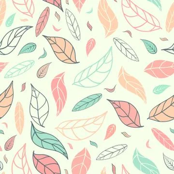 Seamless repeating pattern of leaves Stock Illustration