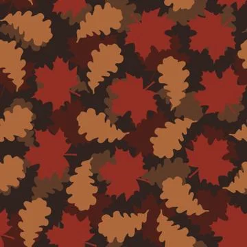 Seamless repeating pattern of leaves Stock Illustration
