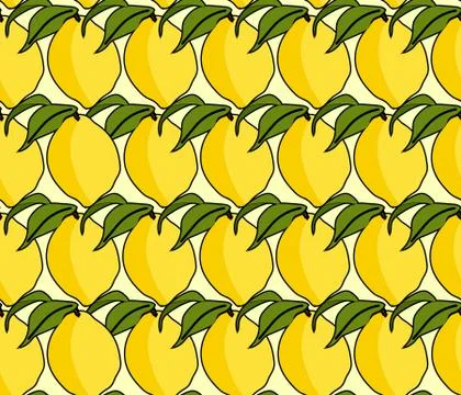 Seamless repeating pattern of lemons Stock Illustration