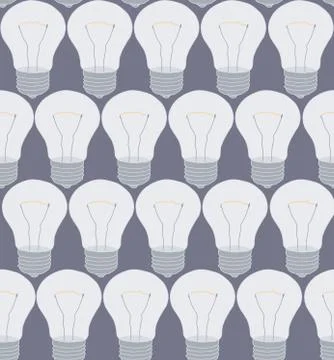 Seamless repeating pattern of light bulbs Stock Illustration
