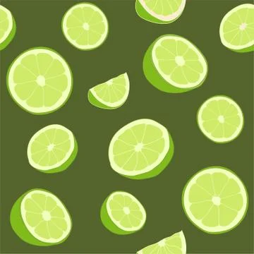 Seamless repeating pattern of limes Stock Illustration