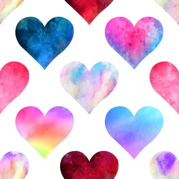 Seamless repeating pattern with lovely and cute romantic hearts Stock Illustration