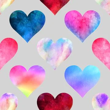Seamless repeating pattern with lovely and cute romantic hearts Illustrazione stock