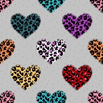 Seamless repeating pattern with lovely and cute romantic hearts Illustrazione stock