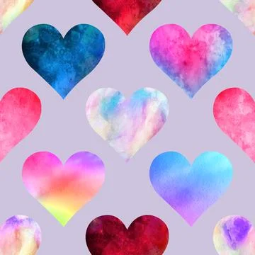 Seamless repeating pattern with lovely and cute romantic hearts Stock Illustration