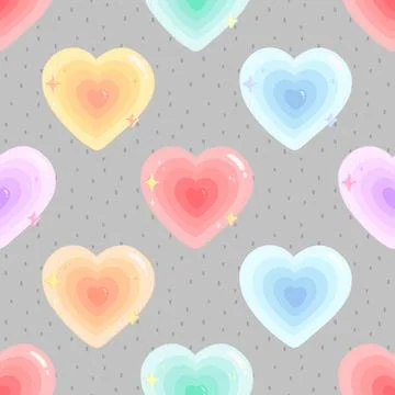 Seamless repeating pattern with lovely and cute romantic hearts Illustrazione stock