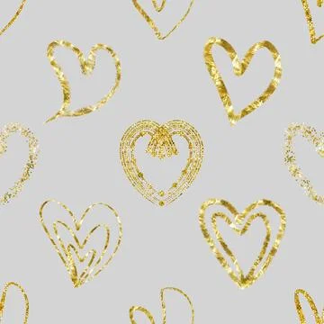 Seamless repeating pattern with lovely and cute romantic hearts Stock Illustration