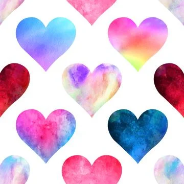 Seamless repeating pattern with lovely and cute romantic hearts Stock Illustration