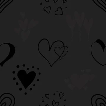 Seamless repeating pattern with lovely and cute romantic hearts Illustrazione stock