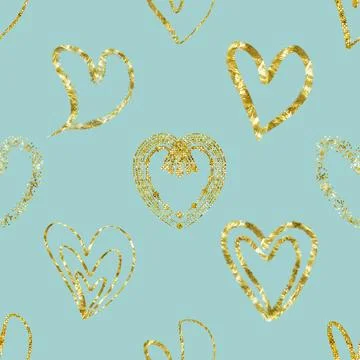 Seamless repeating pattern with lovely and cute romantic hearts Stock Illustration