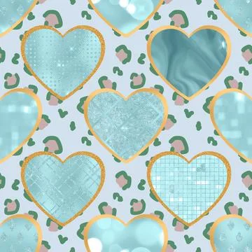 Seamless repeating pattern with lovely and cute romantic hearts Stock Illustration