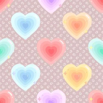 Seamless repeating pattern with lovely and cute romantic hearts Stock Illustration