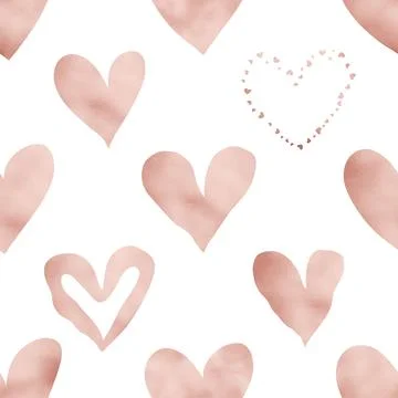 Seamless repeating pattern with lovely and cute romantic hearts Stock Illustration