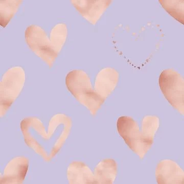 Seamless repeating pattern with lovely and cute romantic hearts Stock Illustration