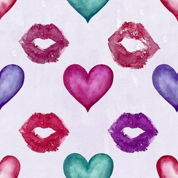 Seamless repeating pattern with lovely and cute romantic hearts Stock Illustration