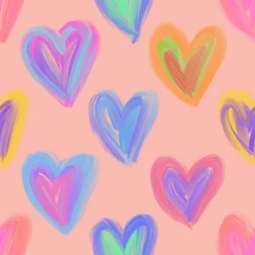 Seamless repeating pattern with lovely and cute romantic hearts 스톡 일러스트