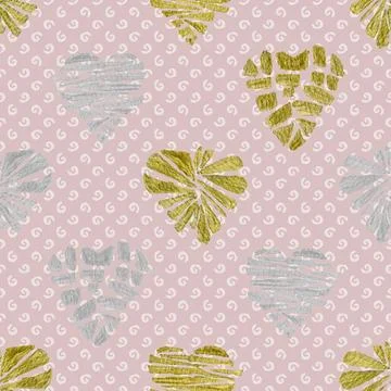 Seamless repeating pattern with lovely and cute romantic hearts Stock Illustration