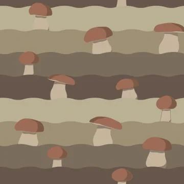 Seamless repeating pattern with mushrooms 스톡 일러스트