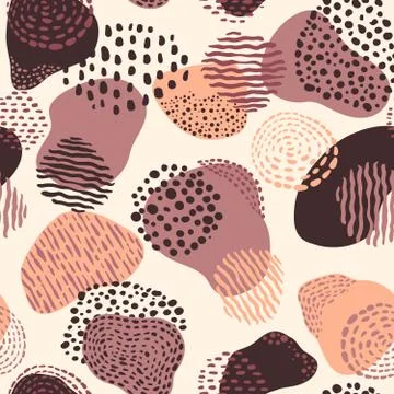 Seamless repeating pattern of natural abstract shapes Stock Illustration