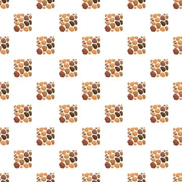 Seamless repeating pattern of natural brown pebbles Stock Illustration