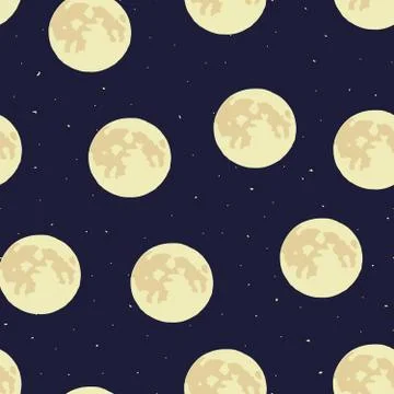 Seamless repeating pattern of night sky Stock Illustration