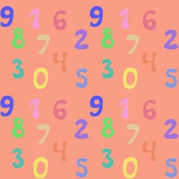 Seamless repeating pattern with numbers. Pat for the design. Stock Illustration