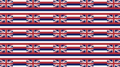Seamless repeating pattern of the official state flag of Hawaii with Union .. Stock Illustration