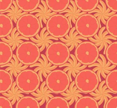 Seamless repeating pattern of oranges and bananas Stock Illustration