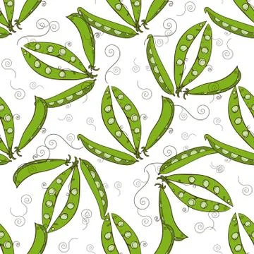 Seamless repeating pattern of peas Stock Illustration