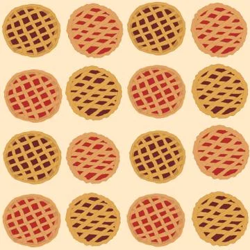 Seamless repeating pattern of pies Stock Illustration