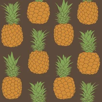 Seamless repeating pattern of pineapples Stock Illustration