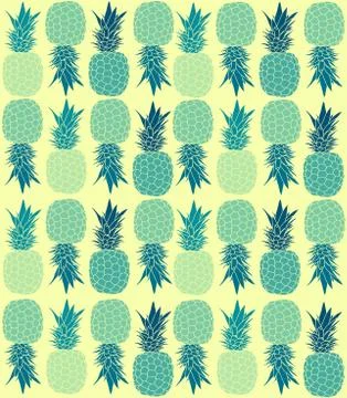 Seamless repeating pattern of pineapples Stock Illustration