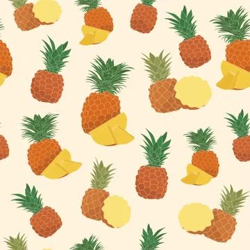 Seamless repeating pattern of pineapples Stock Illustration