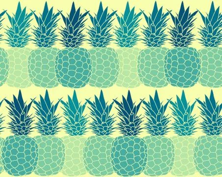 Seamless repeating pattern of pineapples Stock Illustration