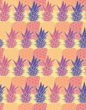 Seamless repeating pattern of pineapples Stock Illustration