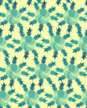 Seamless repeating pattern of pineapples Stock Illustration