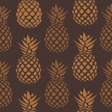 Seamless repeating pattern of pineapples Stock Illustration