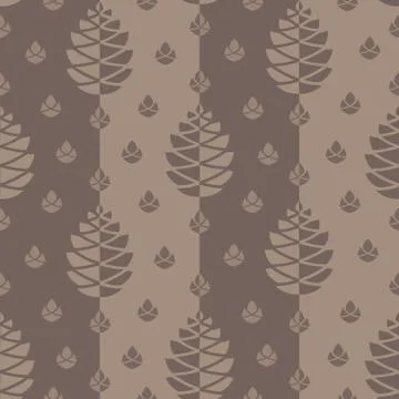 Seamless repeating pattern of pinecons Stock Illustration