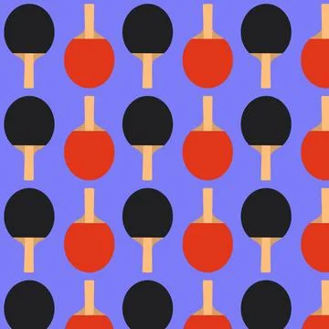 Seamless repeating pattern of ping pong rackets. Stock Illustration