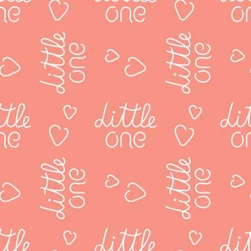 Seamless repeating pattern on a pink background with the inscription from the Stock Illustration