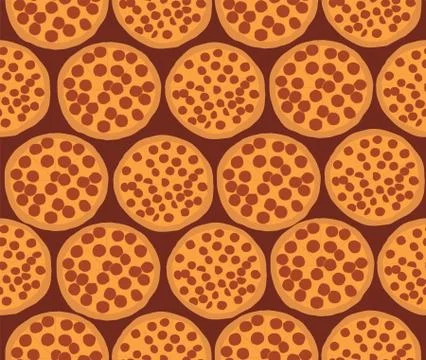 Seamless repeating pattern of pizza Stock Illustration