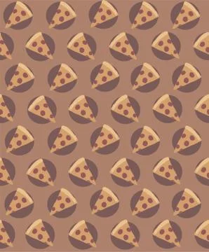 Seamless repeating pattern of pizza Stock Illustration