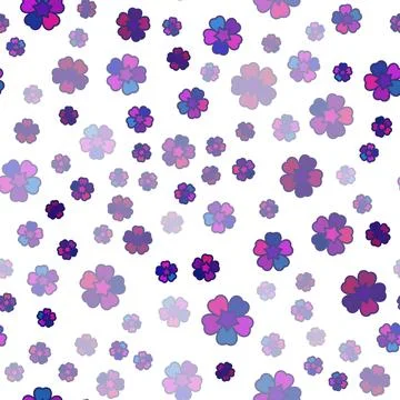 Seamless repeating pattern of purple lavender flowers on a white background Illustrazione stock